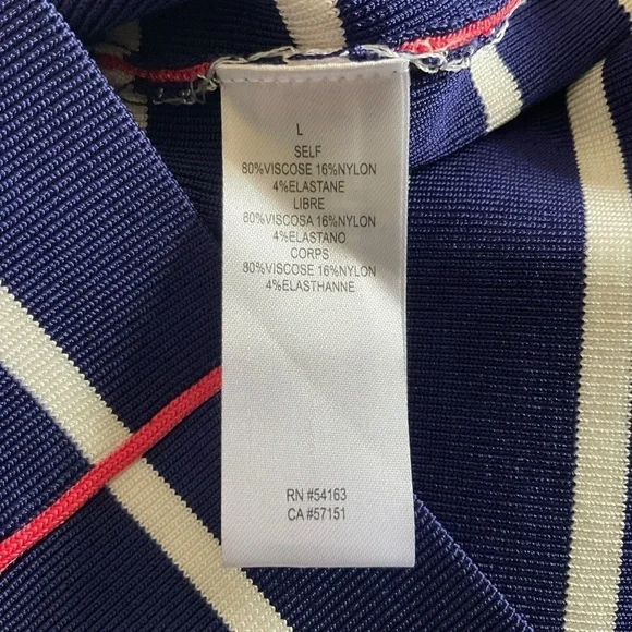 Jessica Simpson Navy Blue Sleeveless Striped Dress - Size L - Picture 9 of 9